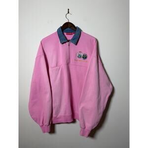 Supreme denim collar half zip sweatshirt